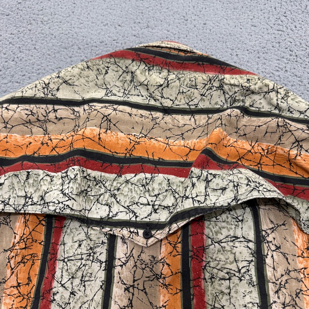 Ruddock Bros Shirt Mens L Western Button Up Batik Abstract Stripe Multicolor USA - Picture 4 of 9